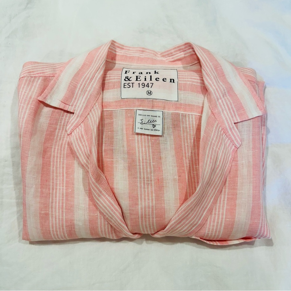 NWOT - FRANK & EILEEN Barry striped linen shirt